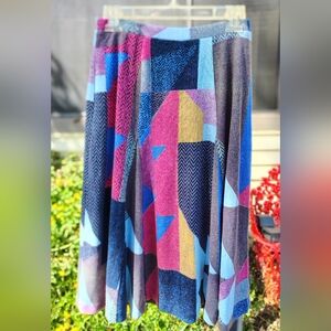 Maeve Multicolor Abstract A-Line Skirt